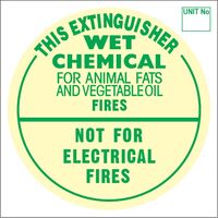 WET CHEM Extinguisher Identification Sign | Durable Metal Construction | Clear Visibility | @Each by Fire Factory Australia