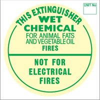WET CHEM Extinguisher Identification Sign Sticker | Weather-Resistant | Easy Application | by Fire Factory Australia