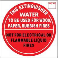 Water Extinguisher Identification Sign Sticker | Durable Weather-Resistant | 193mm x 193mm | by Fire Factory Australia