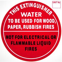 WATER Extinguisher Identification Sign | Durable Weather-Resistant Plastic | Clear Visibility | 193mm x 193mm | by Fire Factory Australia