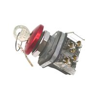 Allen-Bradley 800TE12M6A Mushroom Pushbutton with Cylinder Lock