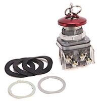 Allen-Bradley 800TE15M6A Mushroom Push Button with Cylinder Lock