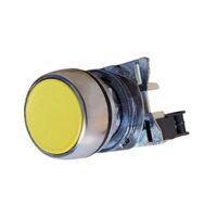 Allen-Bradley 800FMF5MX10 Yellow Non-Illuminated Round Metal Momentary Push Button