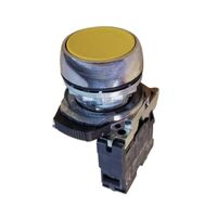 Allen-Bradley 800FMF5MX10 Yellow Non-Illuminated Round Metal Momentary Push Button