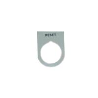 Allen-Bradley Legend Plate 800F34WE186 Reset White with Black Text