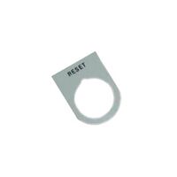 Allen-Bradley Legend Plate 800F34WE186 Reset White with Black Text