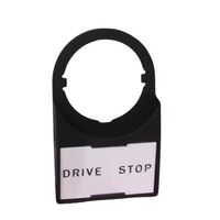 Allen-Bradley Legend Plate 30x50mm Drive-Stop White with Black Text