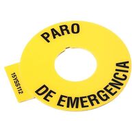 Allen-Bradley Emergency Stop Legend Plate Yellow 60mm Round