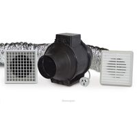 In-Line Fan Kit 100mm | 202 m³/h Airflow | 4m Duct & Grilles | 220V | by Fantech