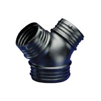 3 Way Plastic Duct Branch | Y-Piece Design | Flame Retardant ABS | Black | by Fantech