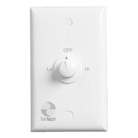Wall Mount Switch 2 Speed for TD Fans | Rotary Knob Control | Flush Mounted Design | White Finish | @Each by Fantech