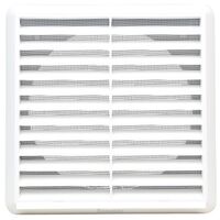 Plastic Fixed Louvre Grille 150mm Dia | UV Resistant PVC | Insect Mesh Included | Square Shape | by Fantech