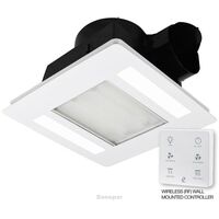 Radiance 3-In-1 Fan Light Heater | 150mm Spigot | Rotatable Design | White Finish | @Each by Fantech