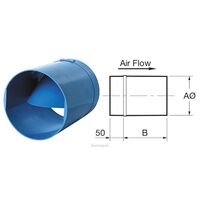 Smooth-Flow In-Line Gravity Back Draft Damper | 150mm Diameter | Minimal Airflow Resistance | Automatic Flap Closure | by Fantech