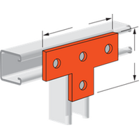 Flat Plate Fitting, 4 Hole Tee Fitting 90x138mm Galv