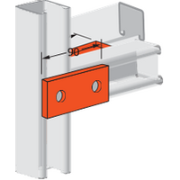 Flat Plate Fitting, 2 Hole 40x90mm Galv