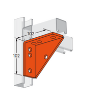Braced Angle Bracket 4 Hole 90Â°, 102x102mm HDG