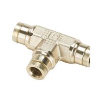 Push In Connector T Shape Brass | Quick Tool-Free Insertion | Corrosion-Resistant | @Pack of 5 | by Wurth