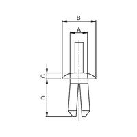 Plastic Expanding Rivet | Multiple Slits for Secure Expansion | Black Polyoxymethylene | @Pack of 25 | by Wurth