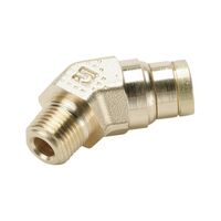 Push-in Connector 45 Degree NPTF Male Thread Brass | Durable & Corrosion Resistant | @Pack of 5 | by Wurth