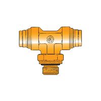 Tee Piece Coupling Metric | Swivel Male Branch Design | 12mm Tube Compatibility | Durable Metal Alloy | @Pack of 5 | by Wurth