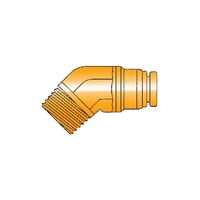 Push-in Connector 45 Degree NPTF Male Thread | Brass Construction | Durable & Corrosion Resistant | @Pack of 5 | by Wurth