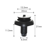 Plastic Expanding Rivet MP TOYOTA THRRIV BLK WSLOT | Quick Fastening Design | Suitable for Metal & Cardboard | @Pack of 25 | by Wurth