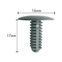 Fir Tree Clip | Small Gradation & Narrow Shape | Quick Press-In Installation | Black Plastic | @Pack of 25 | by Wurth