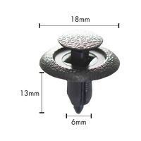 Push In Rivet with Cap Tapered for Mazda | High Retention Force | Easy Installation | Dark Grey | @Pack of 25 | by Wurth