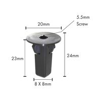 Expanding Nut Rounded from Below | Durable Black Plastic | Automotive Fastening | @Pack of 25 | by Wurth