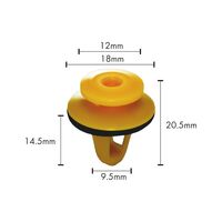 Interior Trim Clip Closed | Durable Plastic | Fastening & Sealing | @Pack of 25 | by Wurth