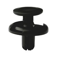Push-in Rivet with Cap | High Strength & Quick Installation | Rounded Design | Black Plastic | @Pack of 25 | by Wurth