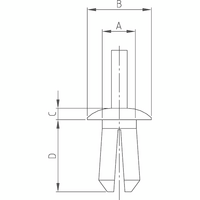 Plastic Expanding Rivet without Cap | Multiple Slits for Secure Expansion | Colourless Polyamide | @Pack of 10 | by Wurth
