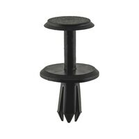 Plastic Expanding Rivet with Cap | Quick Fastening | High Retention Force | Black | @Pack of 25 | by Wurth