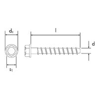 Concrete Screw with Hexagon Flanged Serrated Head | Zinc Plated Yellow Steel | Easy Installation | @Pack of 50 | by Wurth