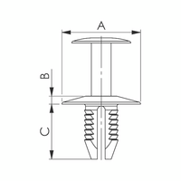 Plastic Expanding Rivet with Cap | Grooved Design | High Retention Force | Easy Installation | @Pack of 25 | by Wurth