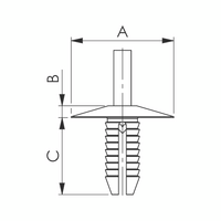 Plastic Expanding Rivet for BMW Bumper | Quick Fastening Solution | Durable PA 66 Material | Black Color | @Pack of 50 | by Wurth