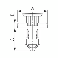 Push in Rivet with Cap Tapered Body Clip | High Retention Force | Easy Installation | Black | @Pack of 25 | by Wurth