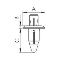 Push in Rivet without Cap | High Retention Force | Easy Installation | Black Plastic | @Pack of 25 | by Wurth