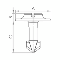 Turn-Lock Fastener | Quick Fastening | Steel Construction | Silver Color | @Pack of 10 | by Wurth