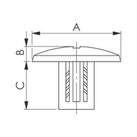 Trim Clip for Thread Stud Bolts | Black Plastic | Quick Installation | @Pack of 25 | by Wurth