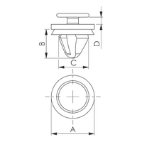 Interior Trim Clip Closed | Fastening & Removable Design | Tolerance Compensation | @Pack of 25 | by Wurth