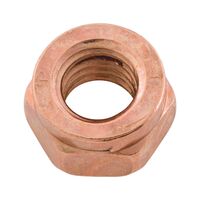 Exhaust Slotted Nut M10 | Copper Plated Steel | Crushed Locking Slot | Normal Wrench Size | @Pack of 10 | by Wurth