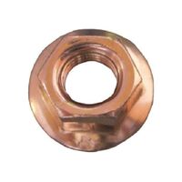 Exhaust Nut with Flange Steel M8 | High Strength | Copper Plated | @Pack of 10 | by Wurth