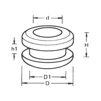 Cable Grommet Double-Sided | 9mm Internal Diameter | UV Resistant | 20 PCS | by Wurth