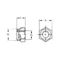 Exhaust Slotted Nut | Reduced Wrench Size | Copper-Plated Steel | @Pack of 10 | by Wurth