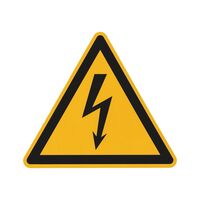 Safety and Warning Sign | Dangerous Electrical Voltage | Self-Adhesive & Durable PVC | Black and Yellow | @Pack of 100 | by Wurth