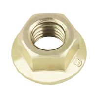 Hexagon Nut with Flange M10 | Zinc Plated Yellow | High Tensile Strength Class 8 | @Pack of 50 | by Wurth
