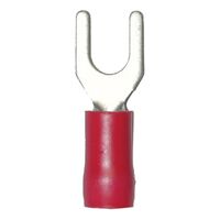 Crimp Cable Lug Fork Shape | Polyamide Insulated | M4 Flange | Red Color | @Pack of 25 | by Wurth