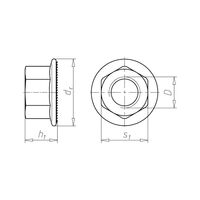 Hexagon Nut with Flange M6 | Zinc Plated Yellow | High Tensile Class 8 | @Pack of 50 | by Wurth